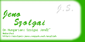 jeno szolgai business card